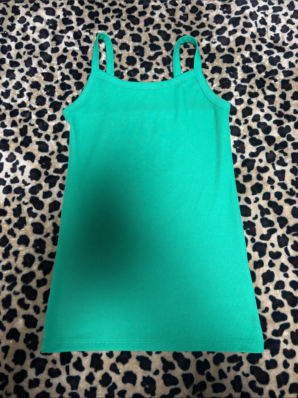 Bright Green Ribbed Cami Tank Top